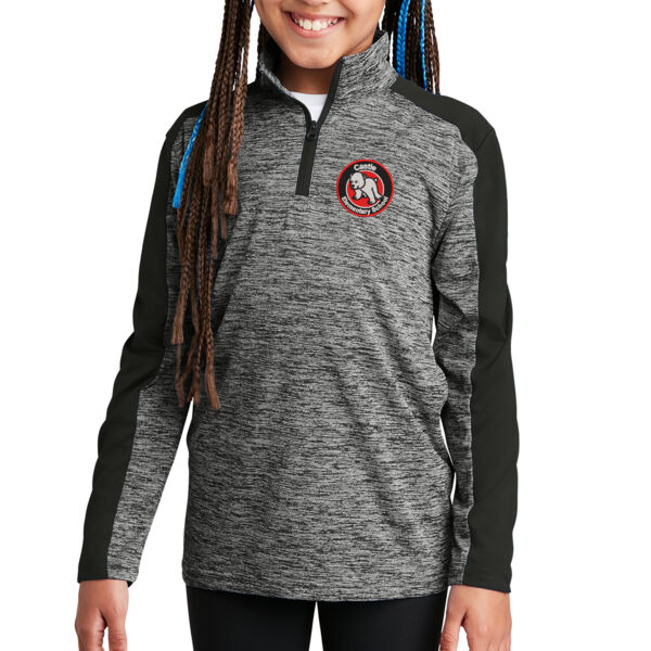 Sport-Tek ® Youth PosiCharge ® Electric Heather Colorblock 1/4-Zip Pullover - Embroidered Logo Thumbnail