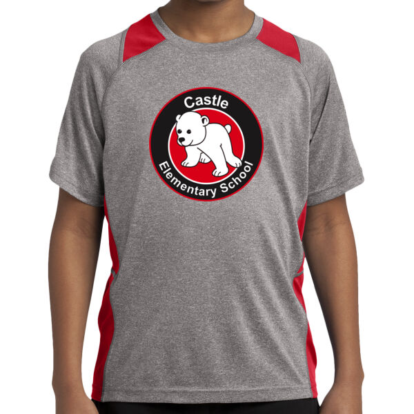 Sport-Tek® Youth Heather Colorblock Contender™ Tee - Printed Logo Thumbnail