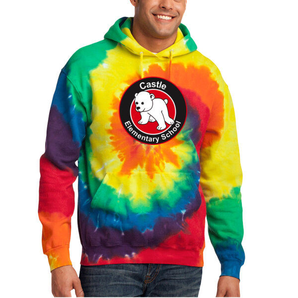 Port & Company® Tie-Dye Pullover Hooded Sweatshirt - Printed Logo Thumbnail
