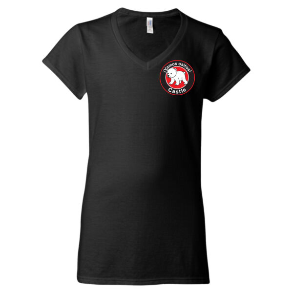 Gildan - Women's Softstyle V-Neck T-Shirt - Printed Logo Thumbnail