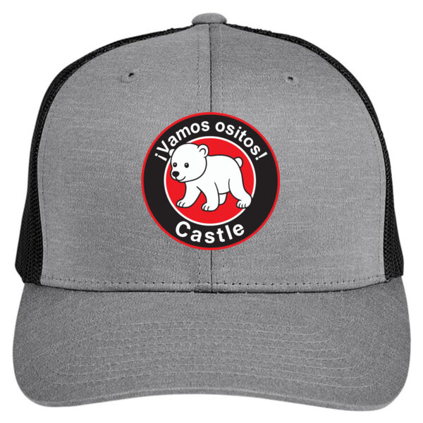 Team 365 - Youth Zone Sonic Heather Trucker Cap - Embroidered Logo Thumbnail