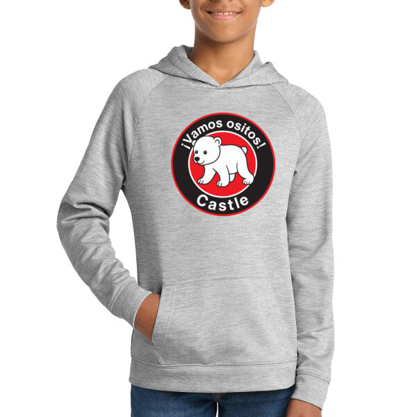 Sport-Tek - Youth PosiCharge Electric Heather Fleece Hooded Pullover - Printed Logo Thumbnail