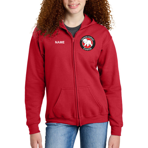 Gildan - Youth Heavy Blend Full-Zip Hooded Sweatshirt - Embroidered Logo **Add Name for $5! ** Thumbnail